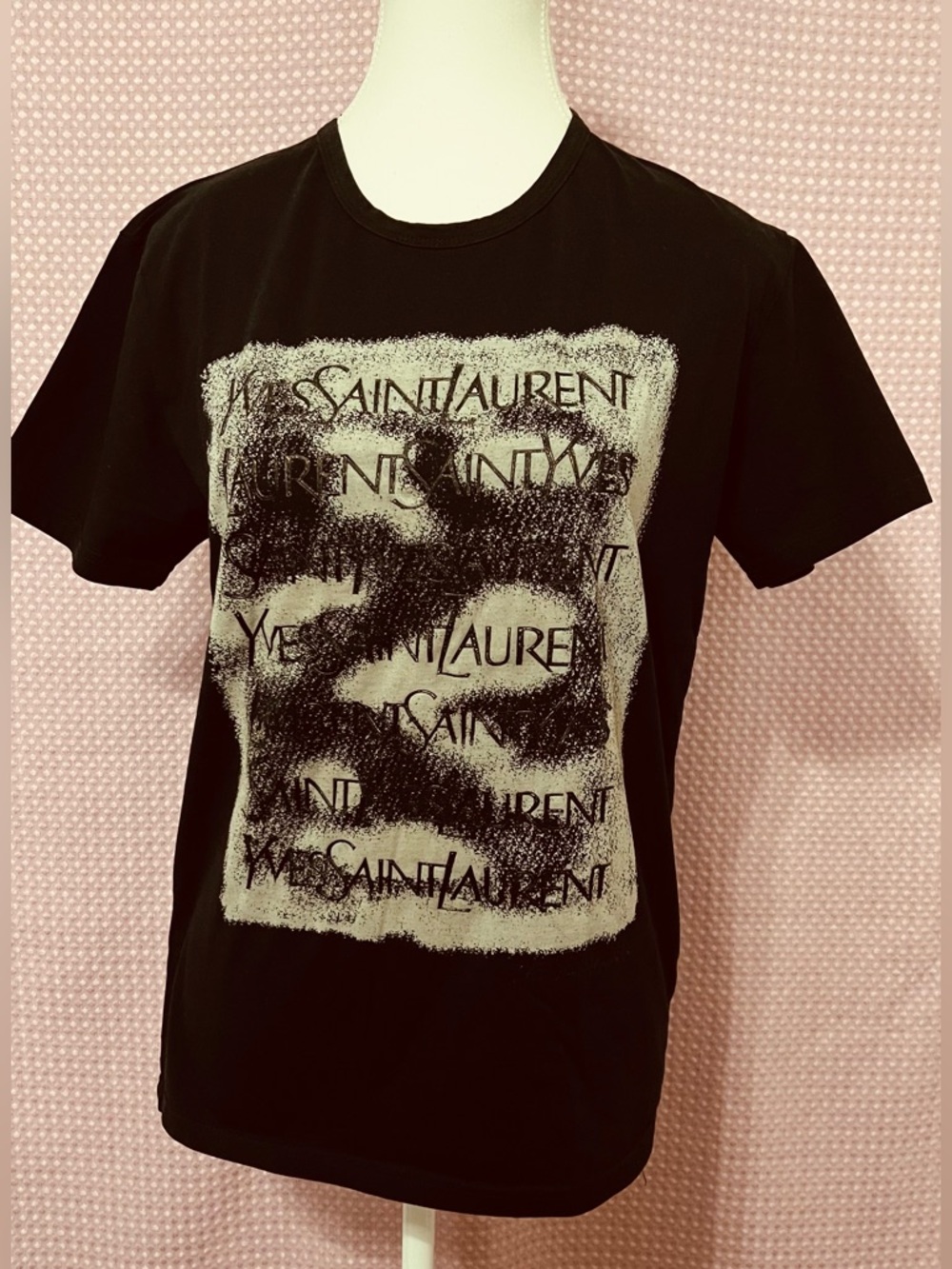 Black Tee with White Graphics Panel